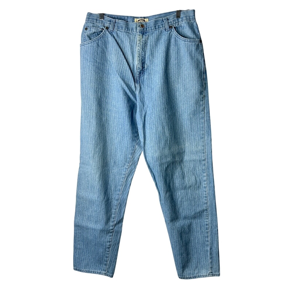 Vintage‎ Sonoma Jean Company Jeans 18 Medium Blue Striped Denim Mom Jeans